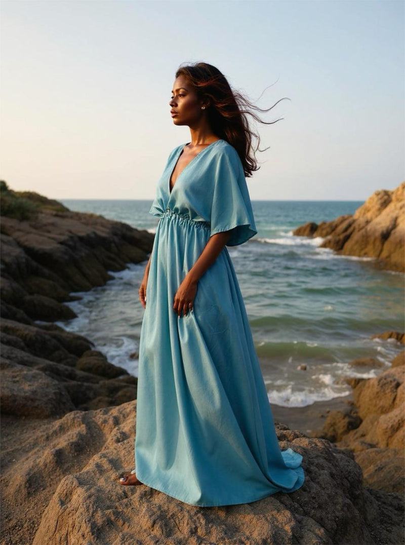 Goddess Kaftan Maxi Dress- Teal