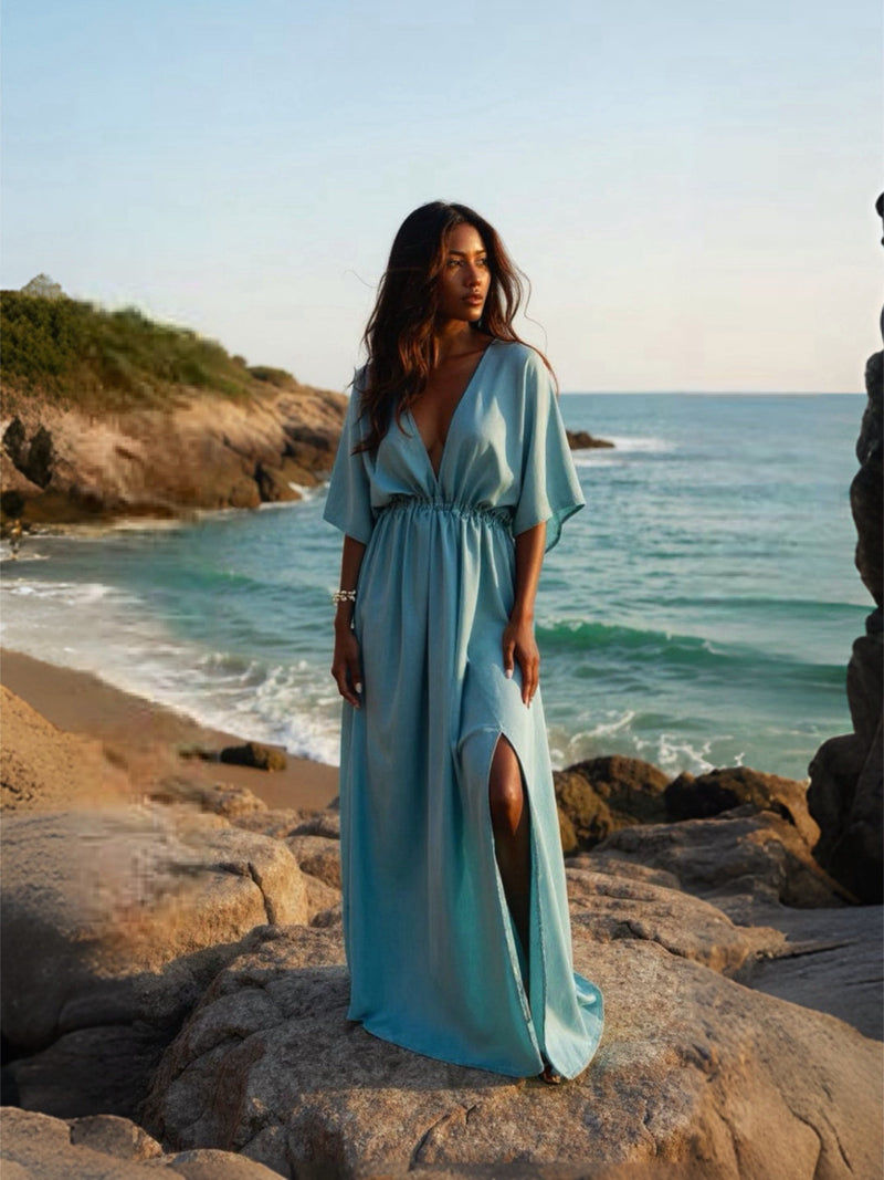 Goddess Kaftan Maxi Dress- Teal