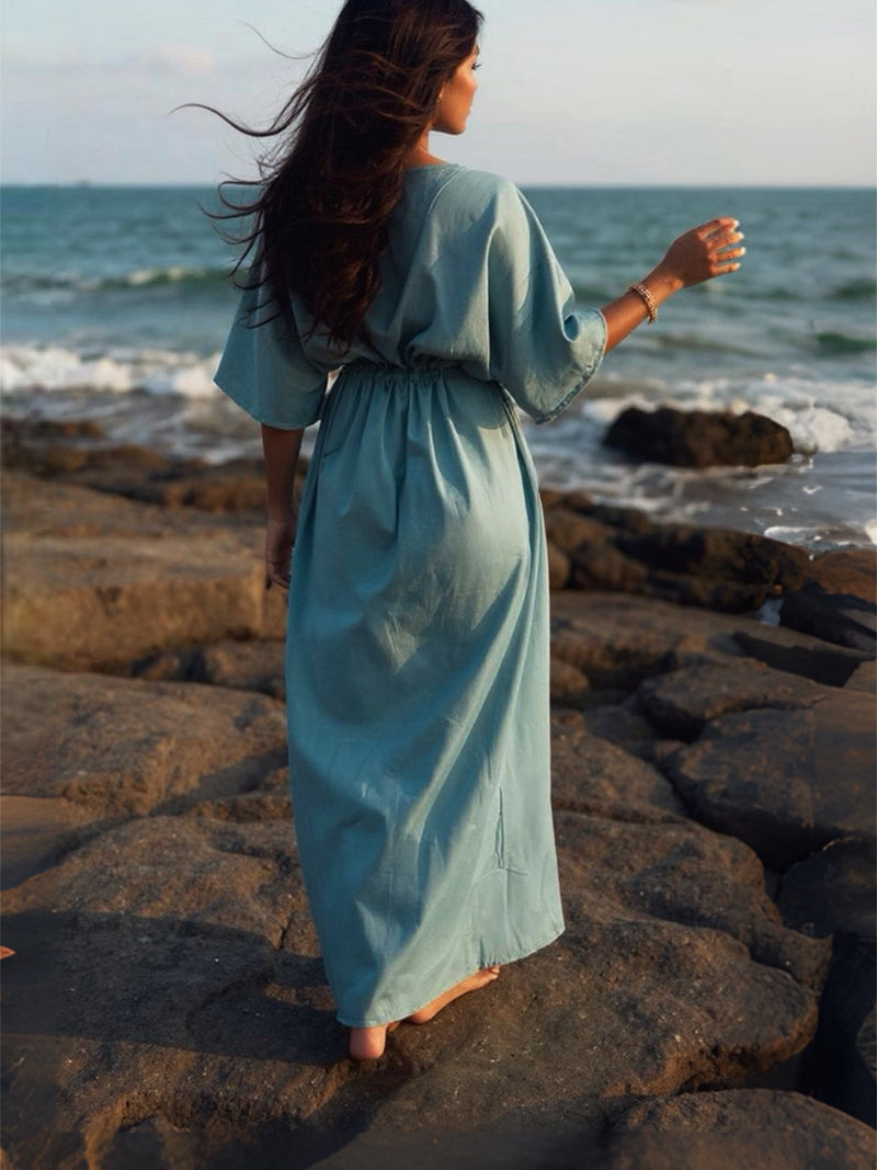 Goddess Kaftan Maxi Dress- Teal