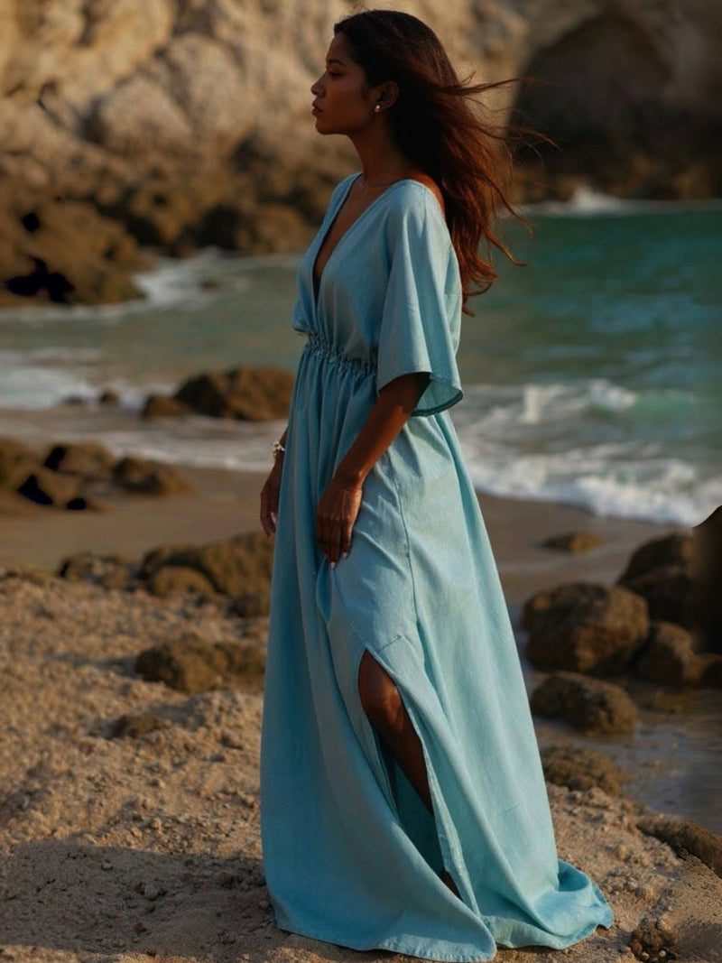 Goddess Kaftan Maxi Dress- Teal