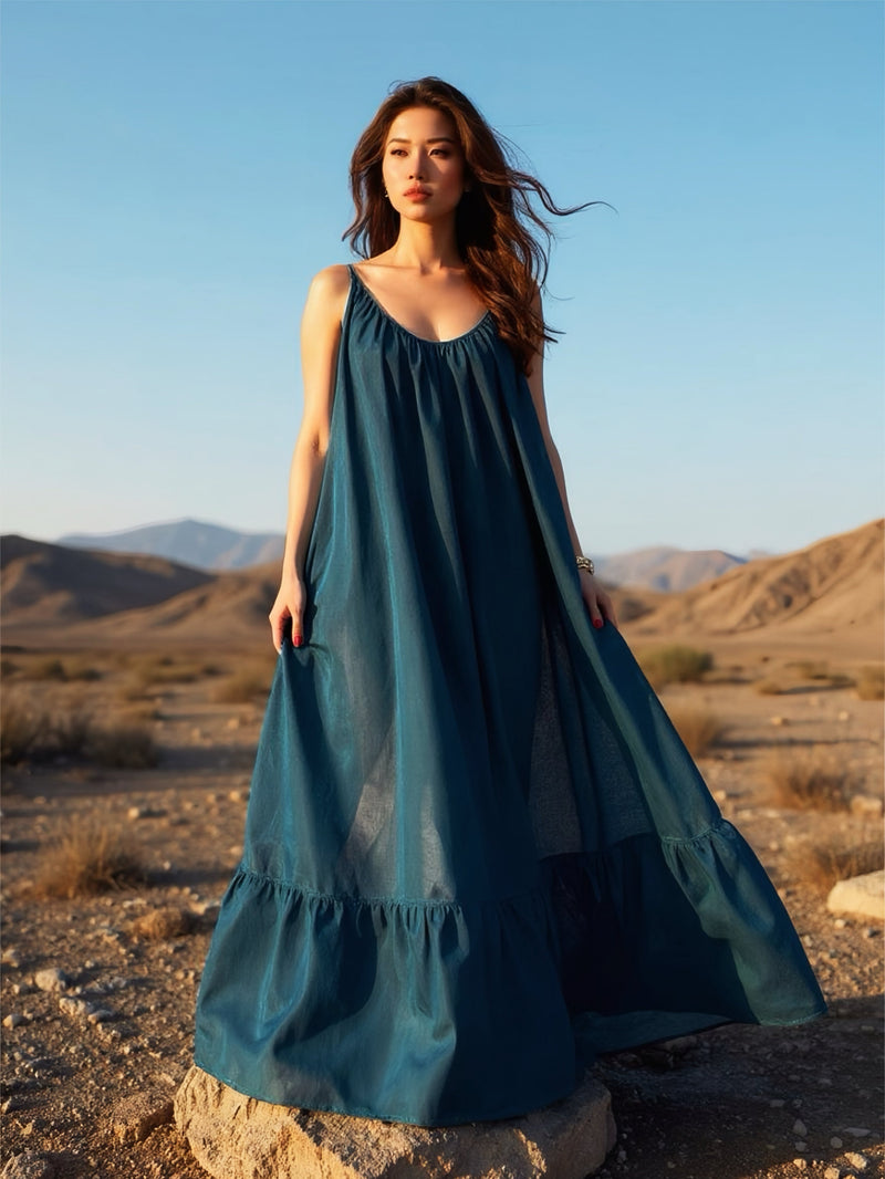 Mali Backless Maxi Dress - Teal