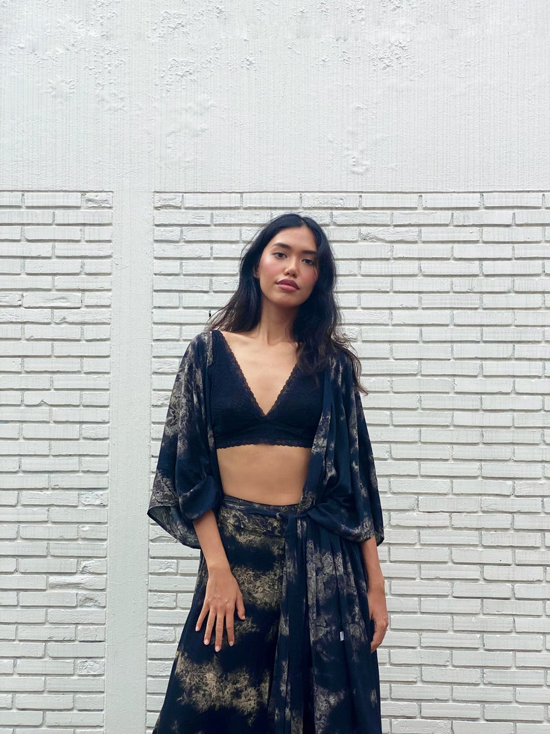 Maya Tie Dye Kaftan Kimono (Plus size) - Marble