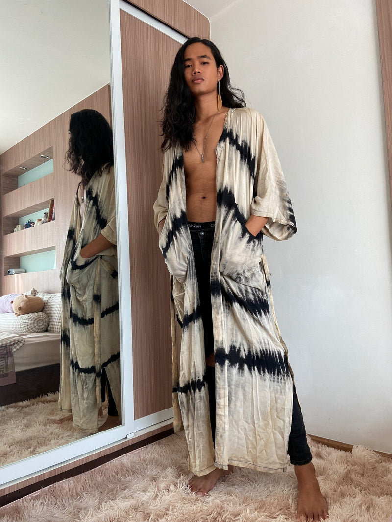 Swan Kimono Robe - Beige