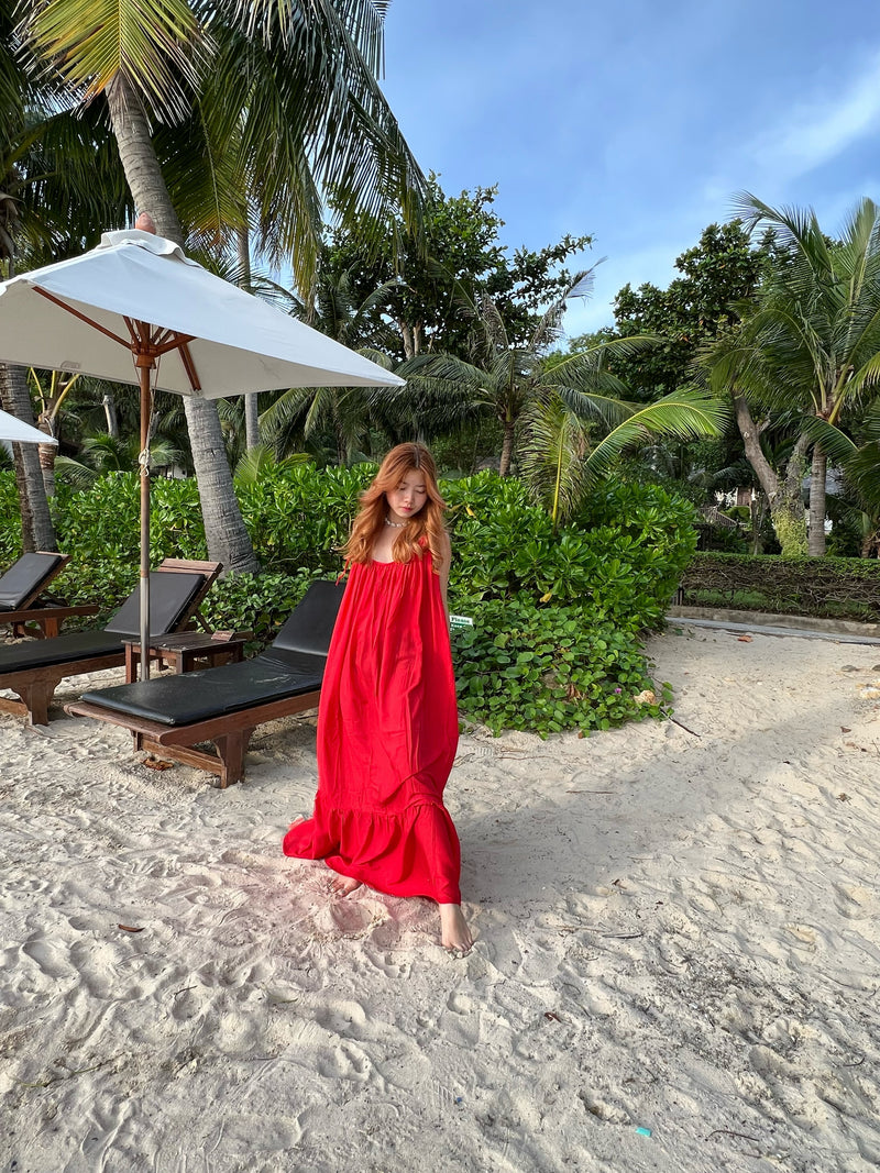 Mali Backless Maxi Dress - Red Lust